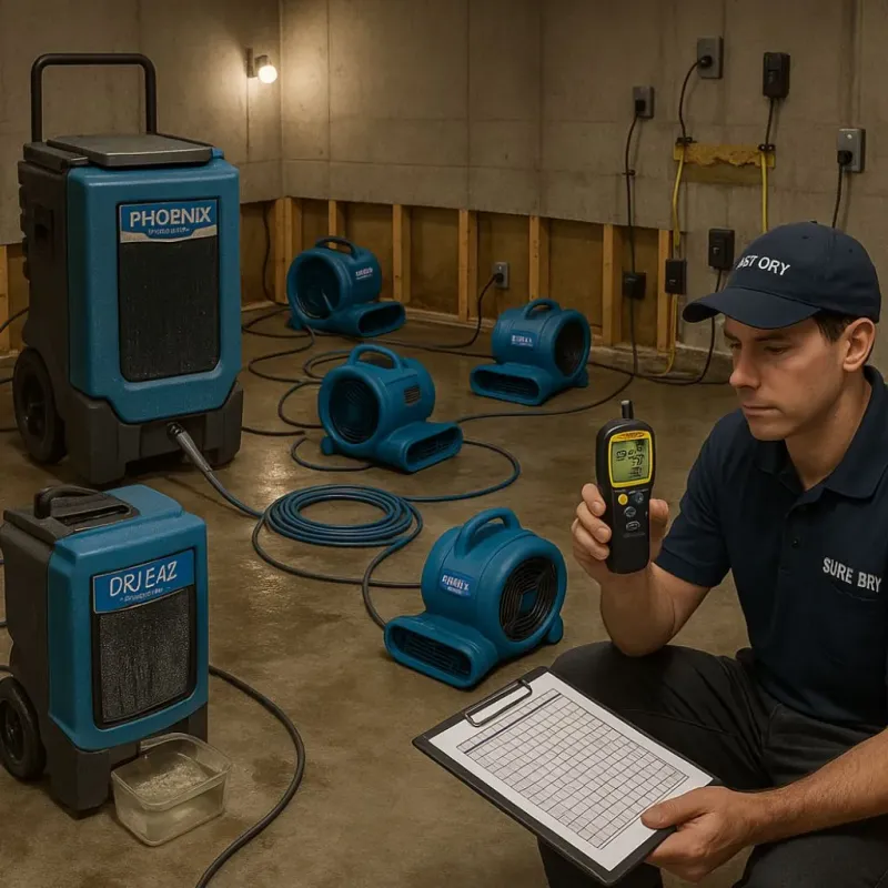 Structural Drying and Dehumidification process in Newcastle, WA